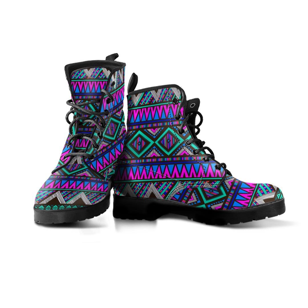 Neon Color Indian Aztec Trippy Women's Boots-grizzshop