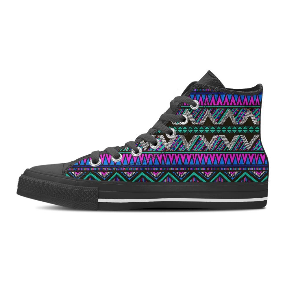 Neon Color Indian Aztec Trippy Women's High Top Shoes-grizzshop