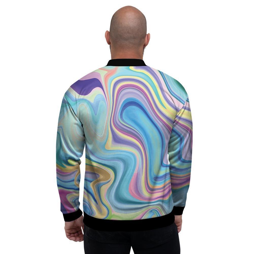 Neon Color Marble Men's Bomber Jacket-grizzshop