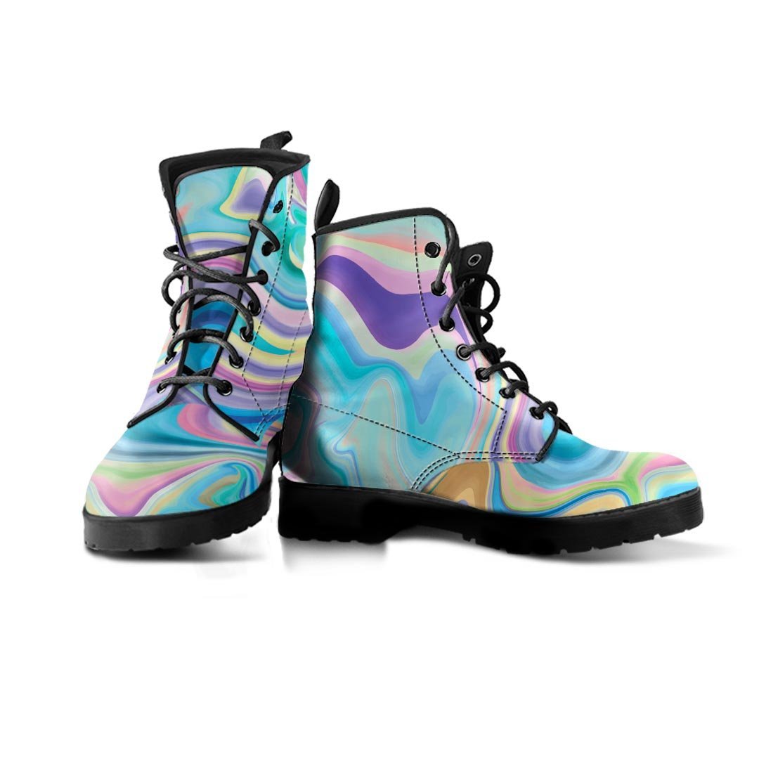 Neon Color Marble Men's Boots-grizzshop