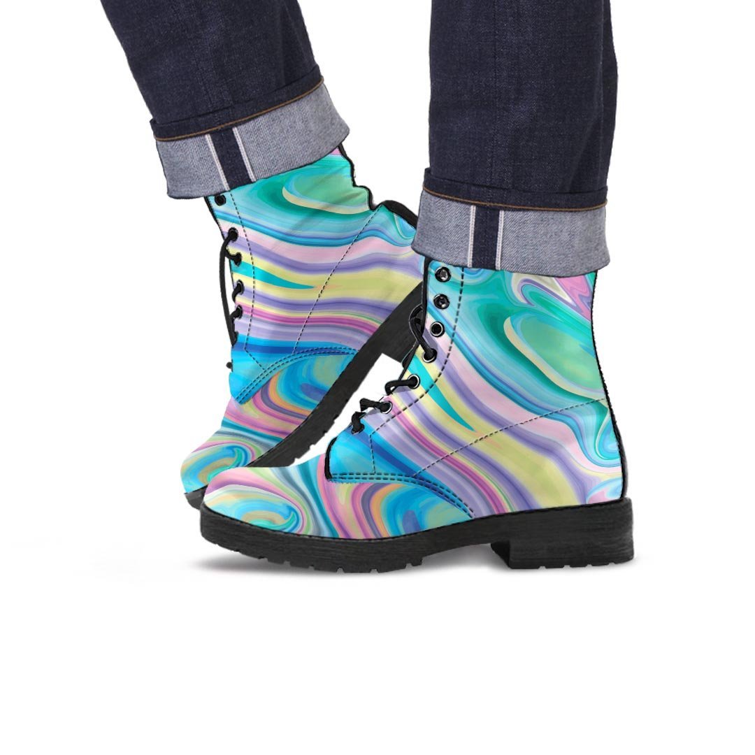 Neon Color Marble Men's Boots-grizzshop