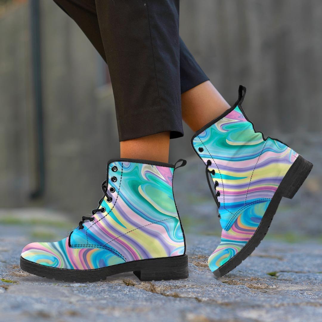 Neon Color Marble Men's Boots-grizzshop
