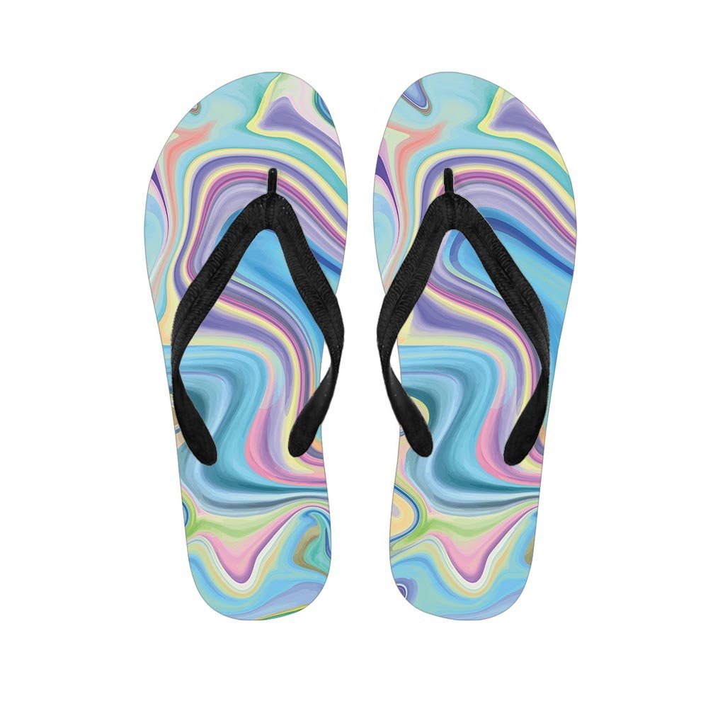 Neon Color Marble Men's Flip Flops-grizzshop