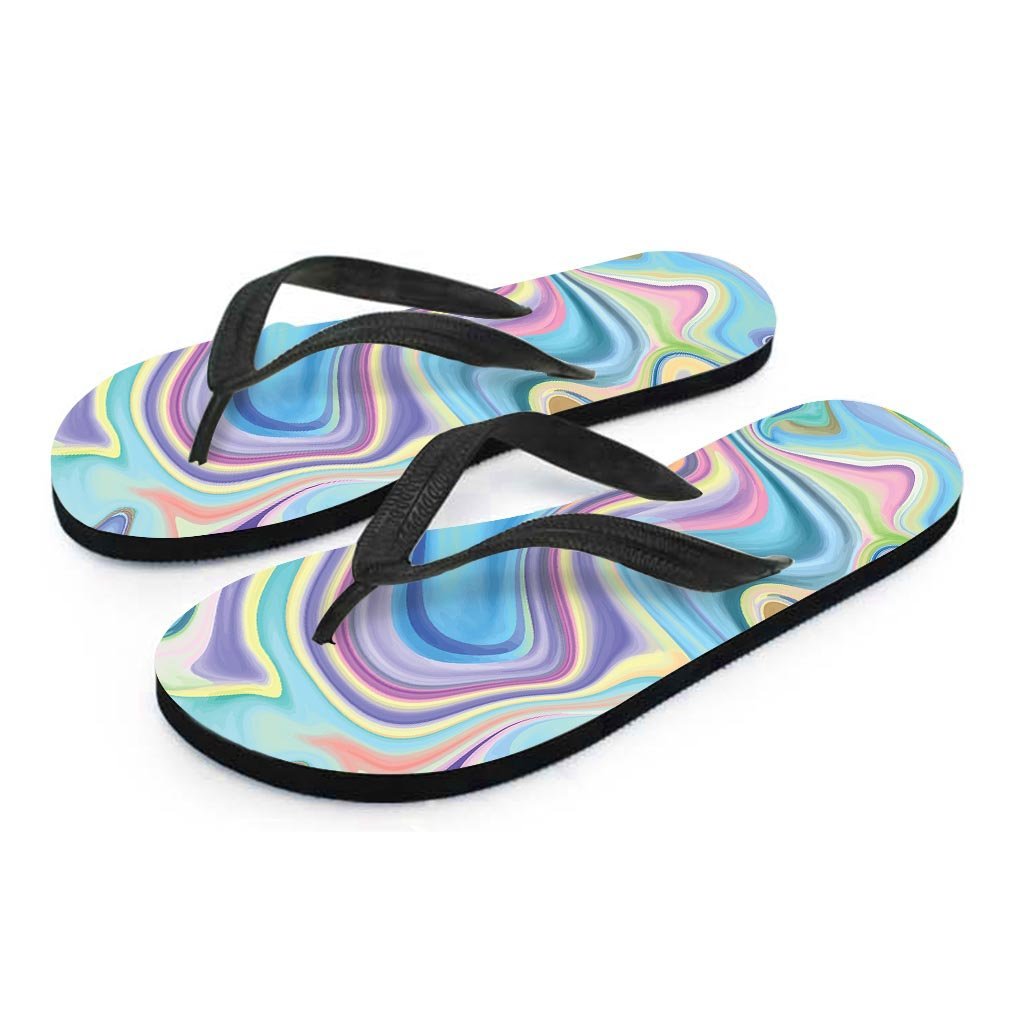 Neon Color Marble Men's Flip Flops-grizzshop