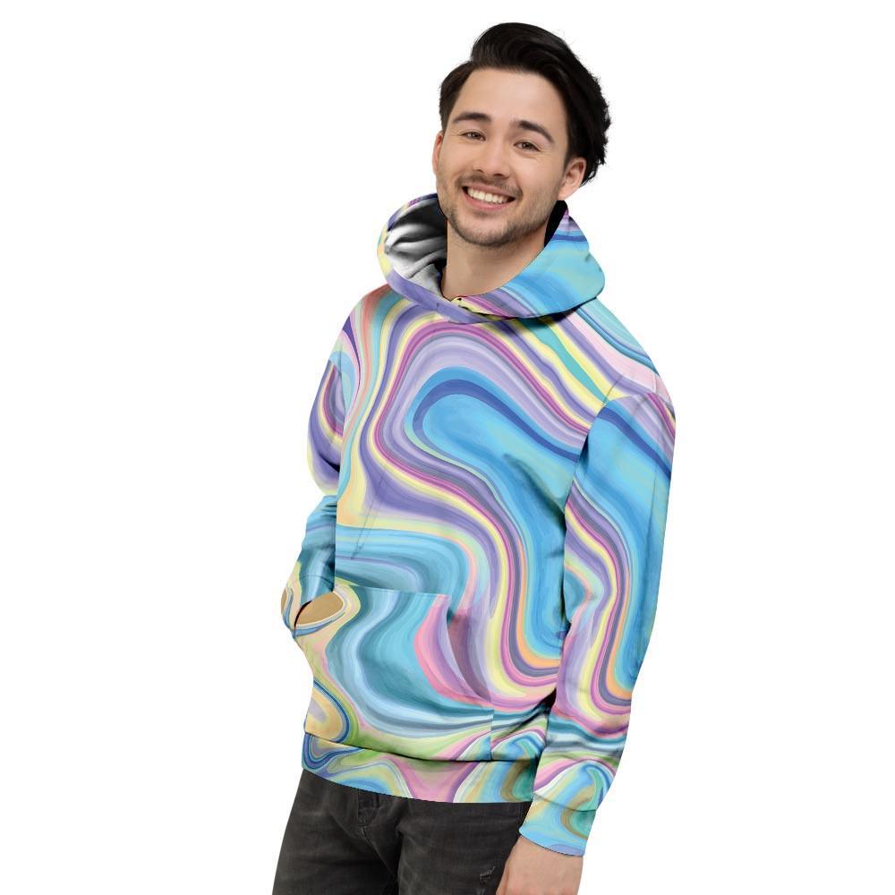 Neon Color Marble Men's Hoodie-grizzshop