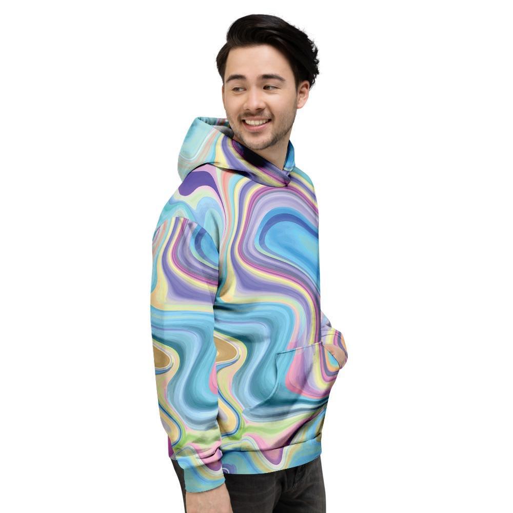 Neon Color Marble Men's Hoodie-grizzshop