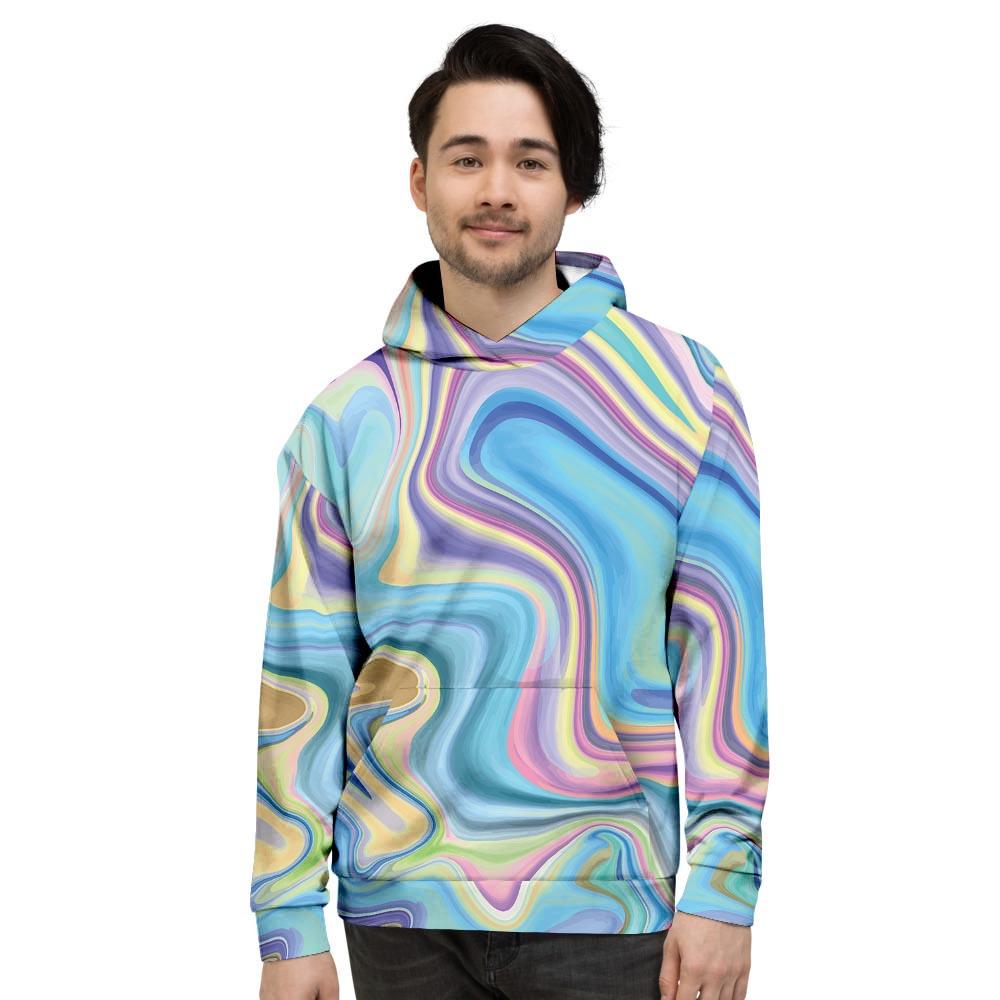 Neon Color Marble Men's Hoodie-grizzshop