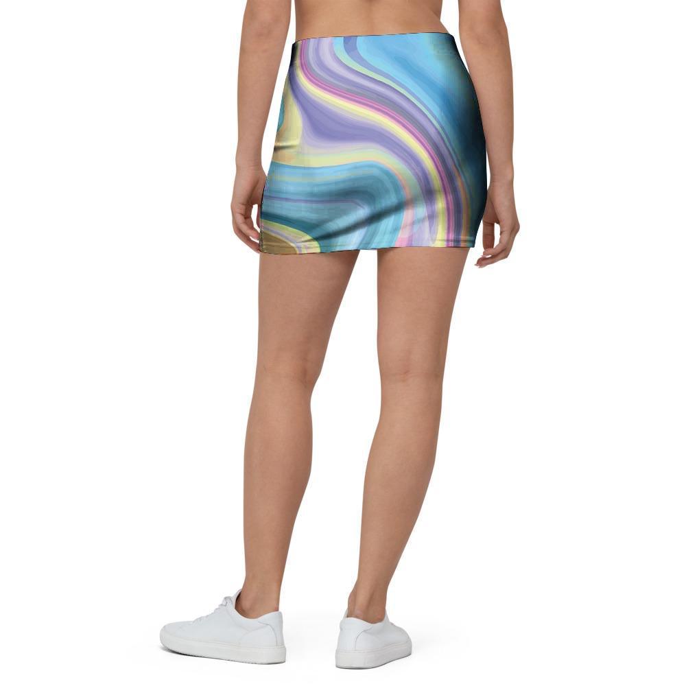Neon Color Marble Mini Skirt-grizzshop