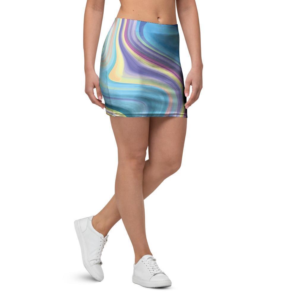 Neon Color Marble Mini Skirt-grizzshop