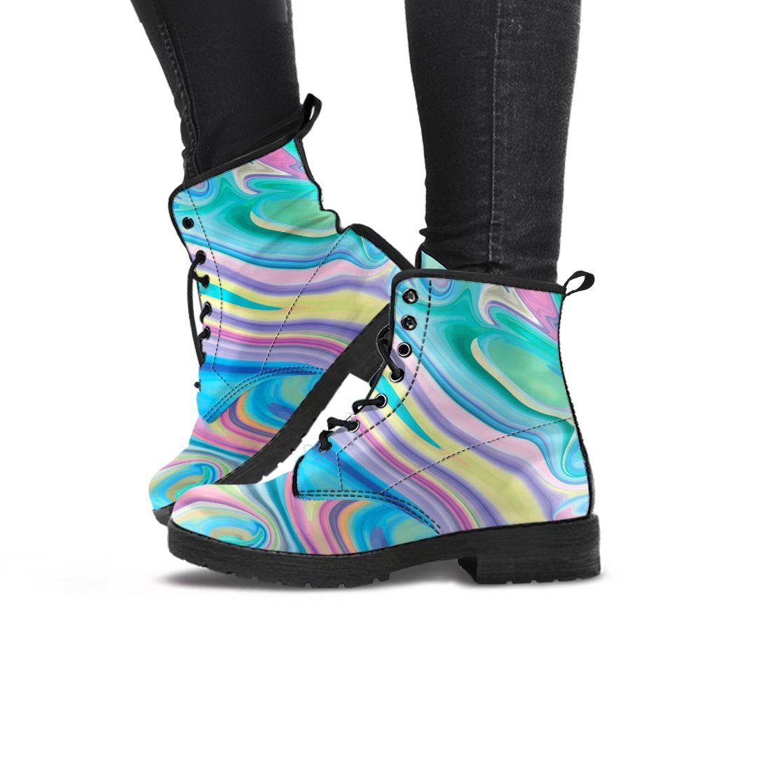 Neon Color Marble Women's Boots-grizzshop