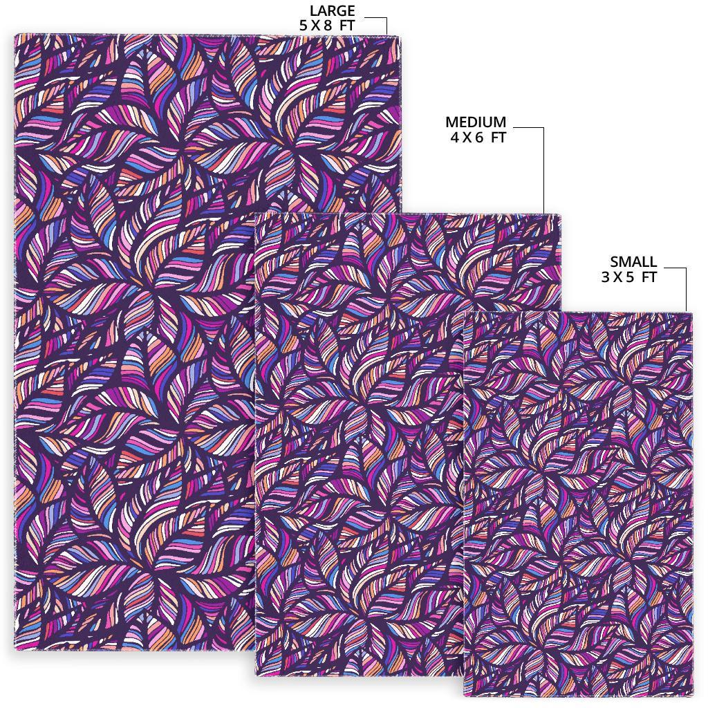 Neon Floral Tropical Hawaiian Palm Leaves Pattern Print Floor Mat-grizzshop