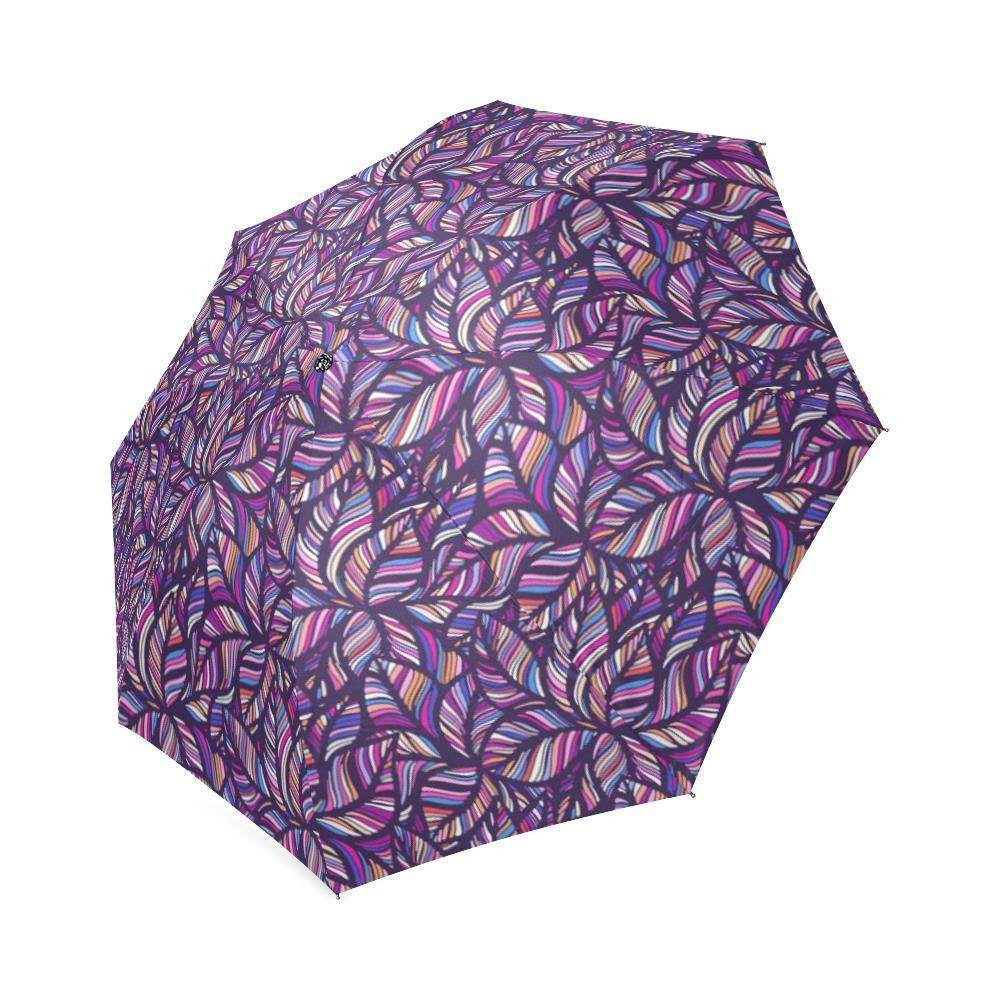 Neon Floral Tropical Hawaiian Palm Leaves Pattern Print Foldable Umbrella-grizzshop