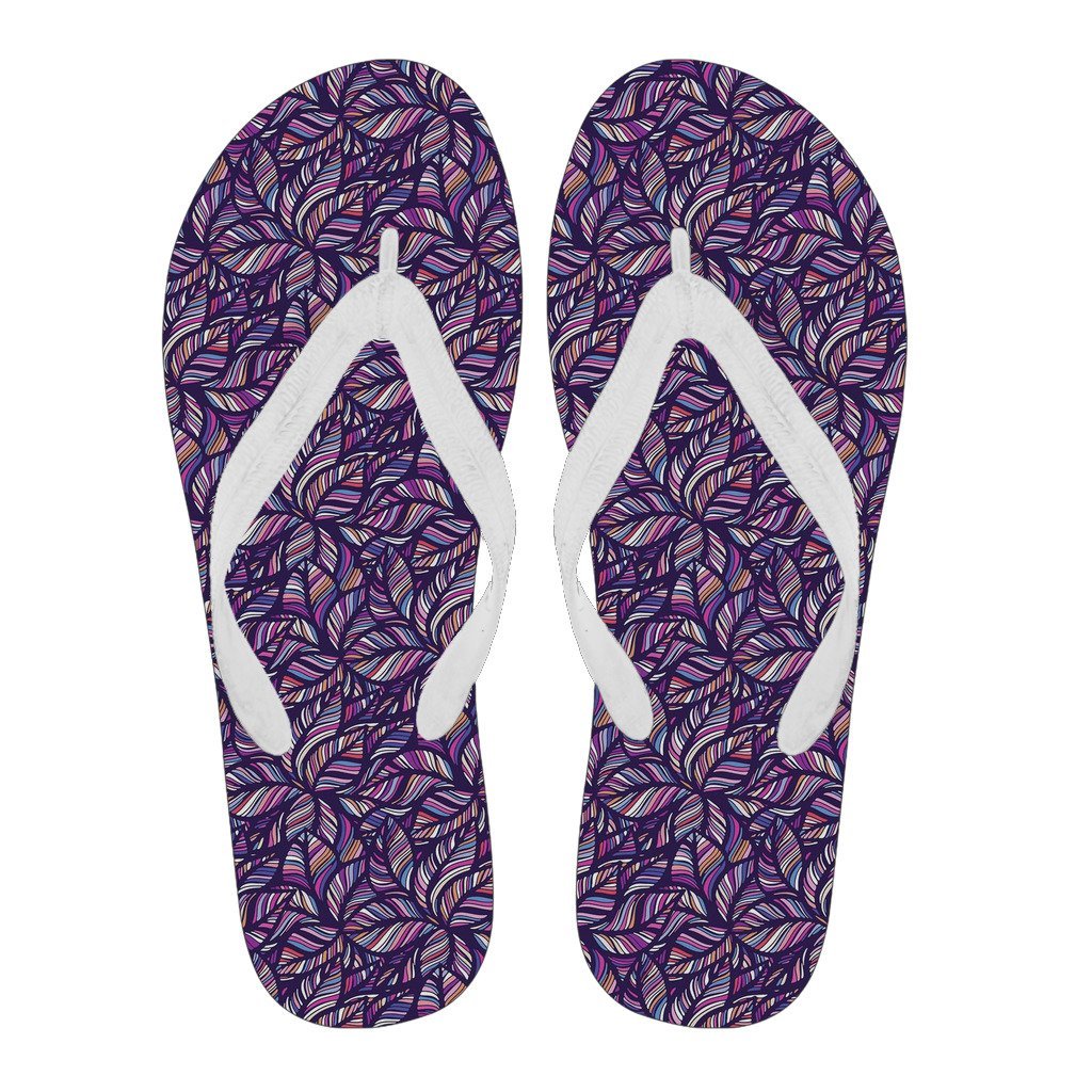 Neon Floral Tropical Hawaiian Palm Leaves Pattern Print Men & Women Flip Flops-grizzshop