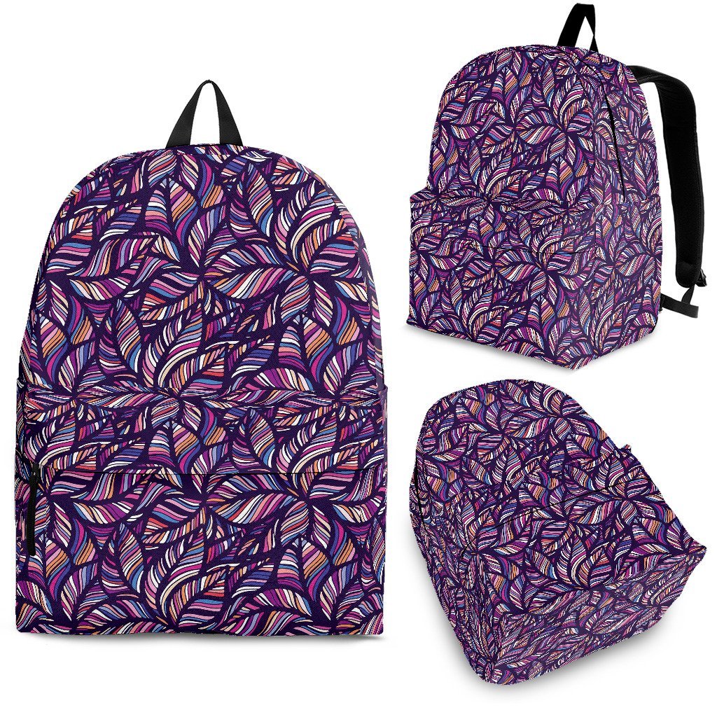 Neon Floral Tropical Hawaiian Palm Leaves Pattern Print Premium Backpack-grizzshop