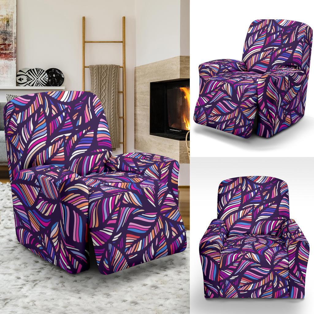 Neon Floral Tropical Hawaiian Palm Leaves Pattern Print Recliner Cover-grizzshop