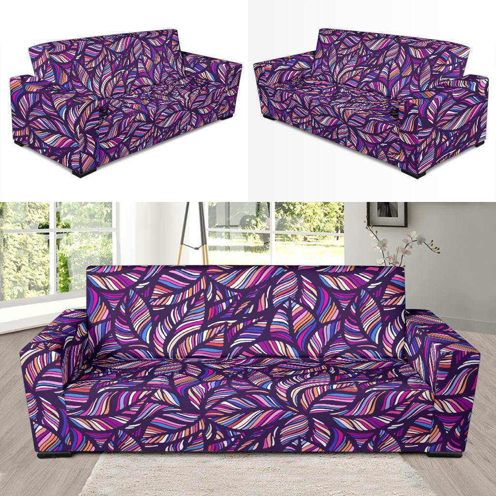 Neon Floral Tropical Hawaiian Palm Leaves Pattern Print Sofa Covers-grizzshop