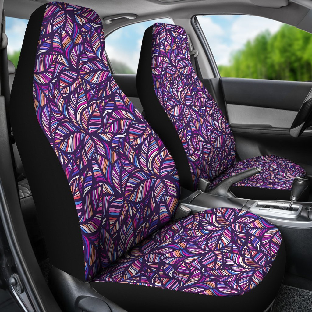 Neon Floral Tropical Hawaiian Palm Leaves Pattern Print Universal Fit Car Seat Cover-grizzshop
