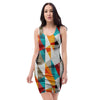 Neon Geometric Bodycon Dress-grizzshop