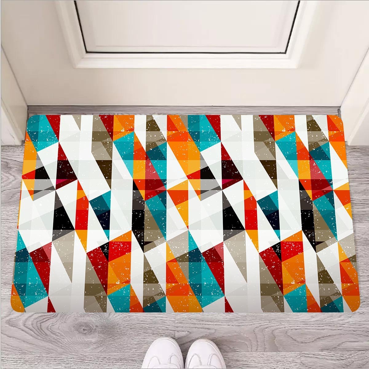 Neon Geometric Door Mat-grizzshop