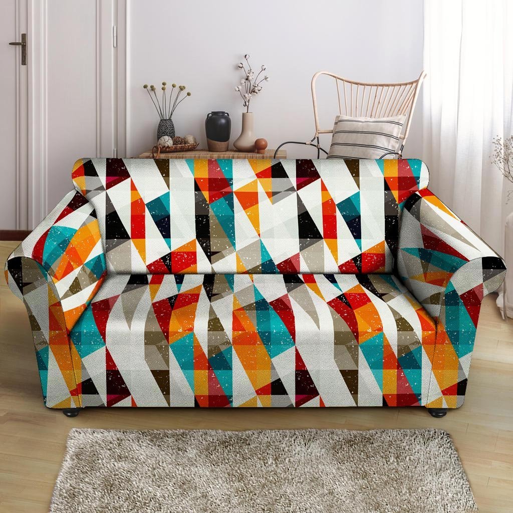 Neon Geometric Loveseat Cover-grizzshop