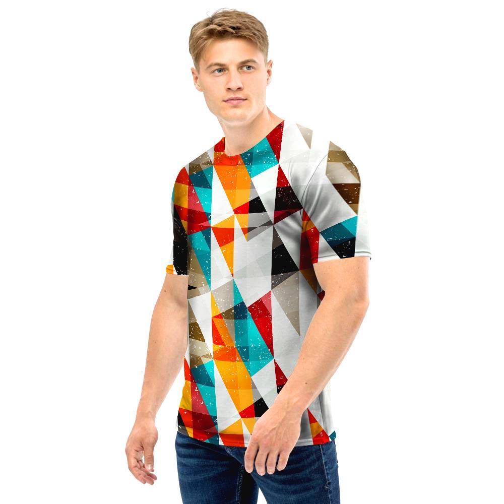 Neon Geometric Men T Shirt-grizzshop