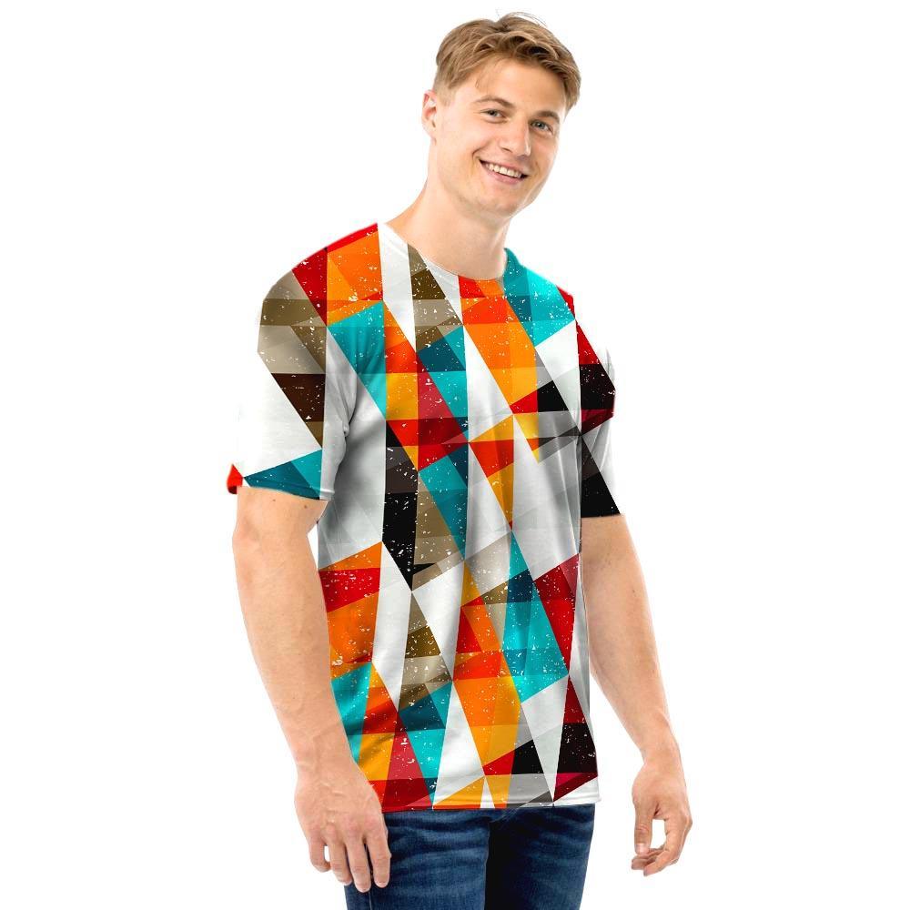 Neon Geometric Men T Shirt-grizzshop