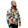 Neon Geometric Men's Bomber Jacket-grizzshop