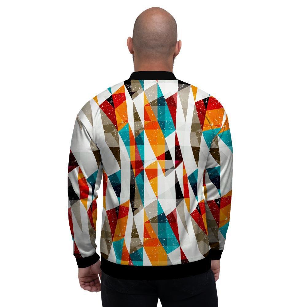 Neon Geometric Men's Bomber Jacket-grizzshop