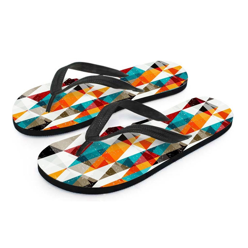 Neon Geometric Men's Flip Flops-grizzshop