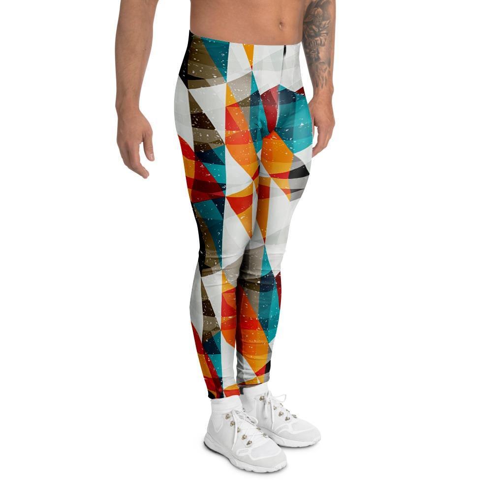 Neon Geometric Men's Leggings-grizzshop