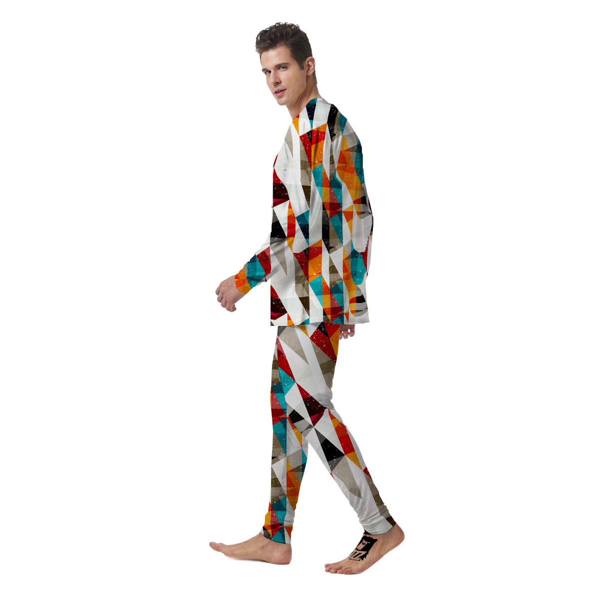 Neon Geometric Men's Pajamas-grizzshop