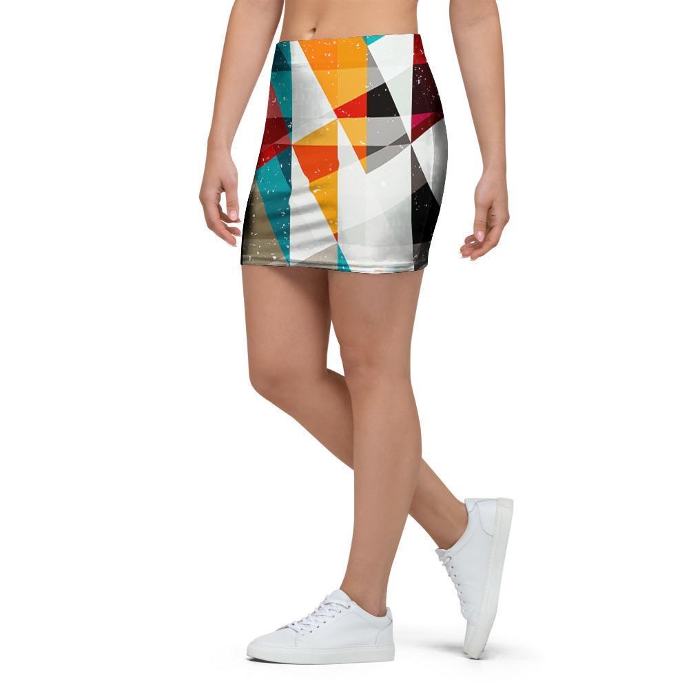 Neon Geometric Mini Skirt-grizzshop