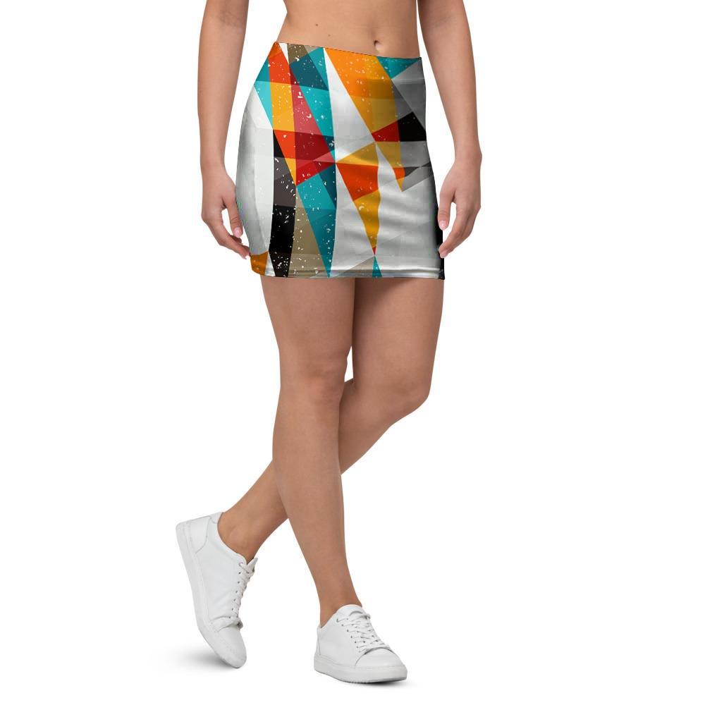 Neon Geometric Mini Skirt-grizzshop