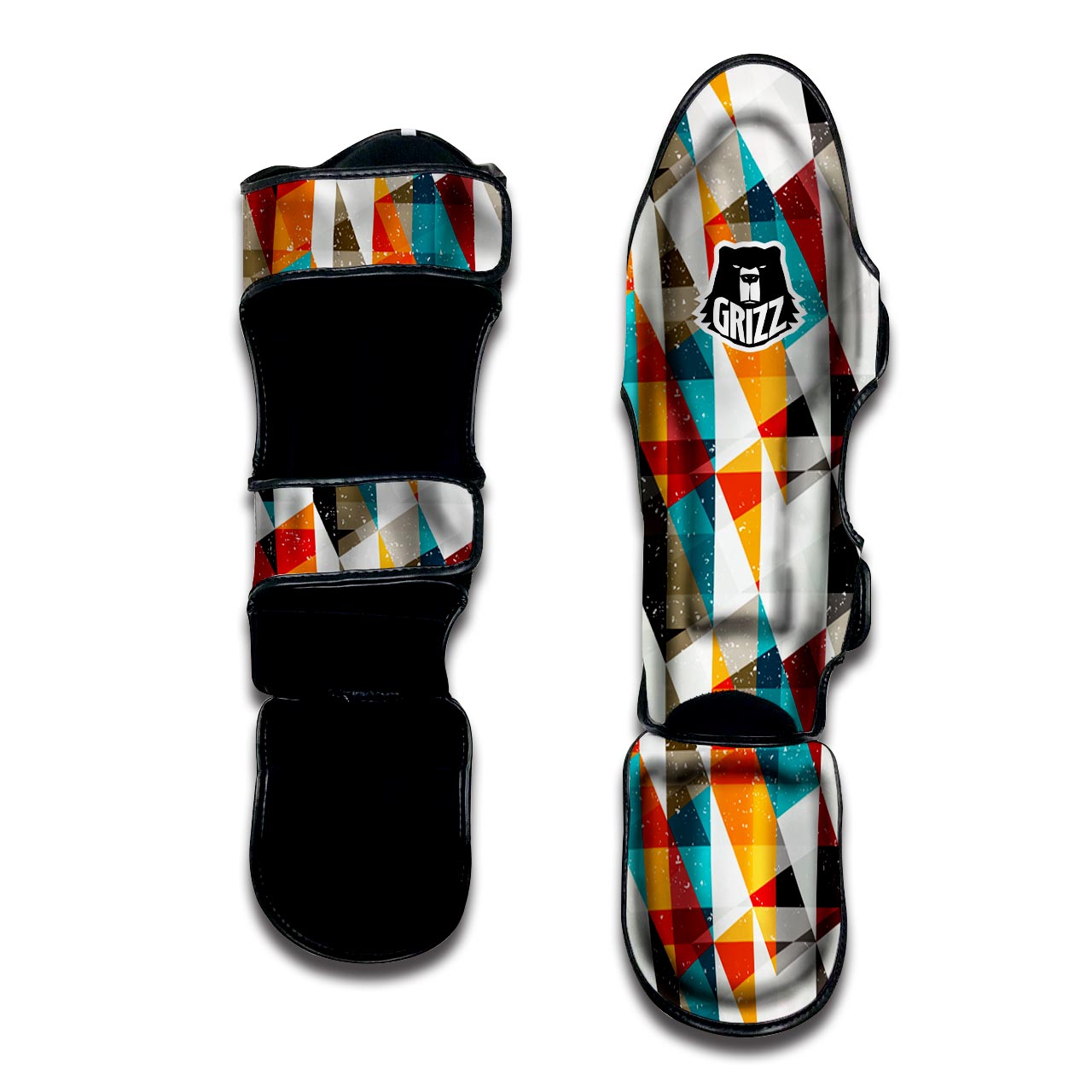 Neon Geometric Muay Thai Shin Guard-grizzshop