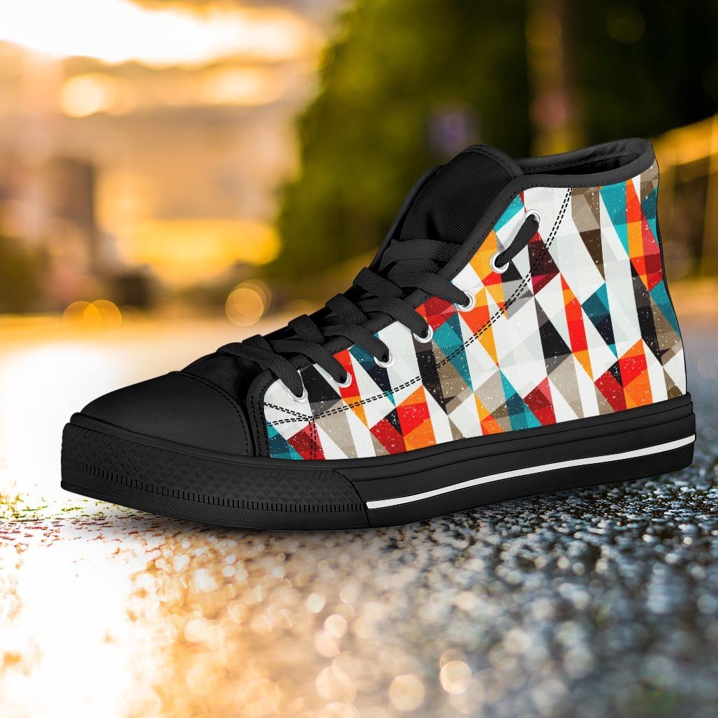 Neon Geometric Women's High Top Shoes-grizzshop