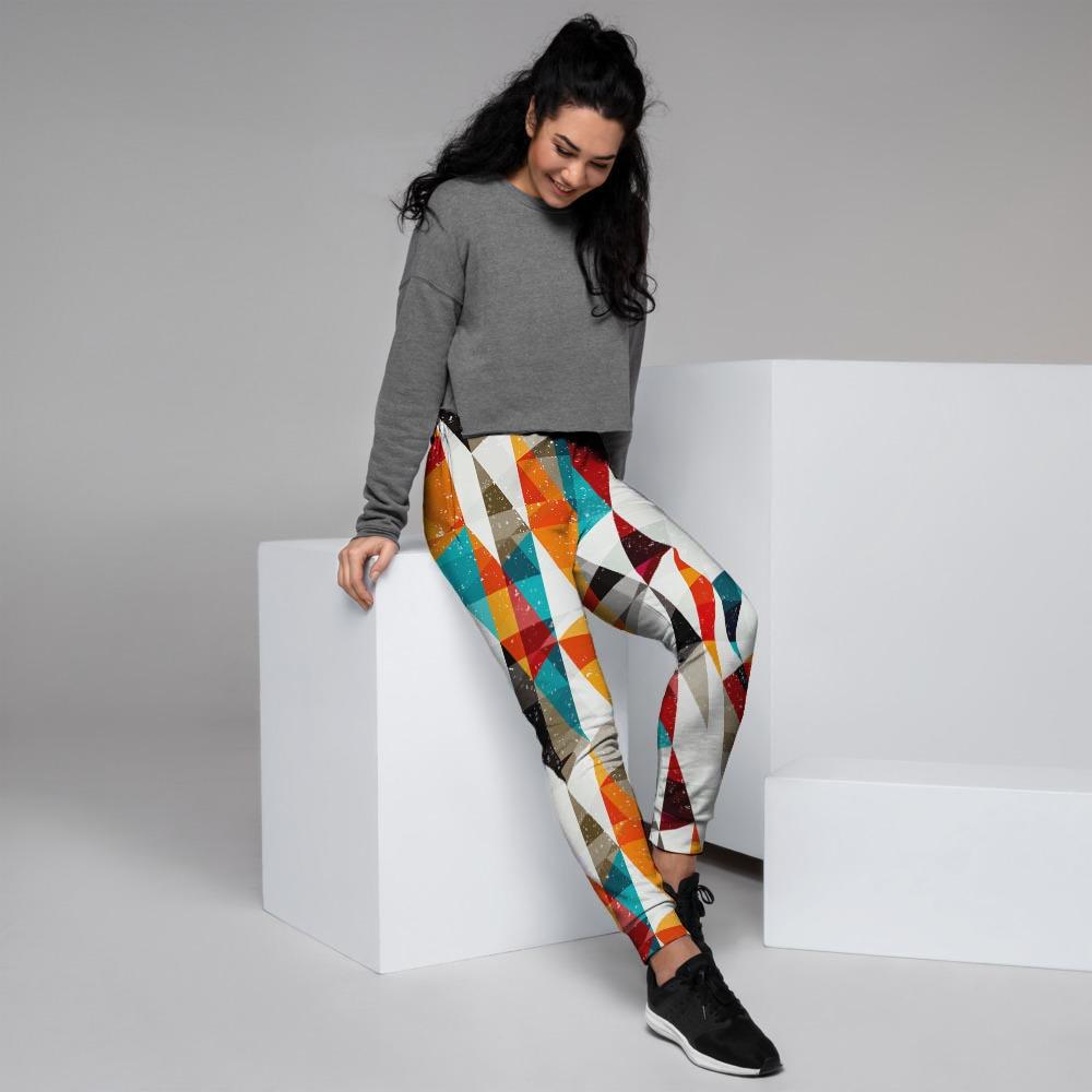 Neon Geometric Women's Joggers-grizzshop