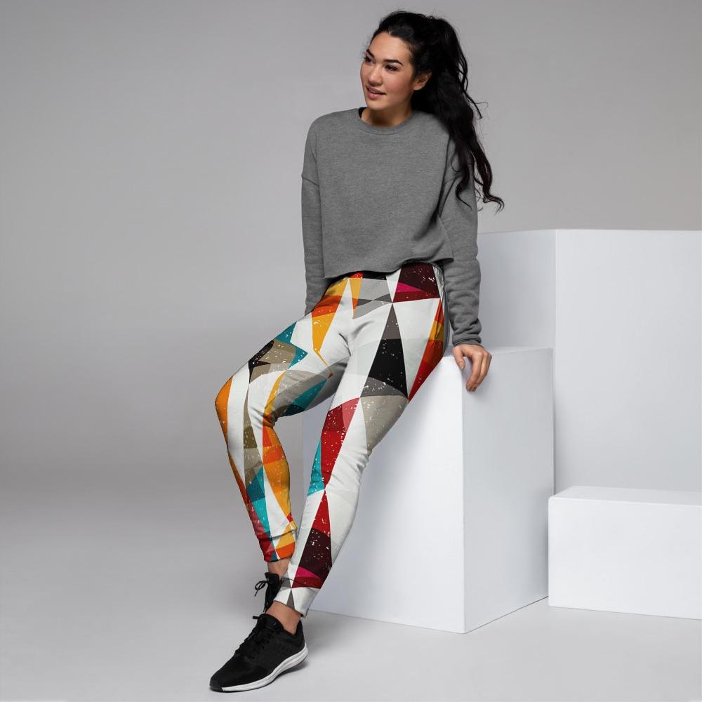 Neon Geometric Women's Joggers-grizzshop