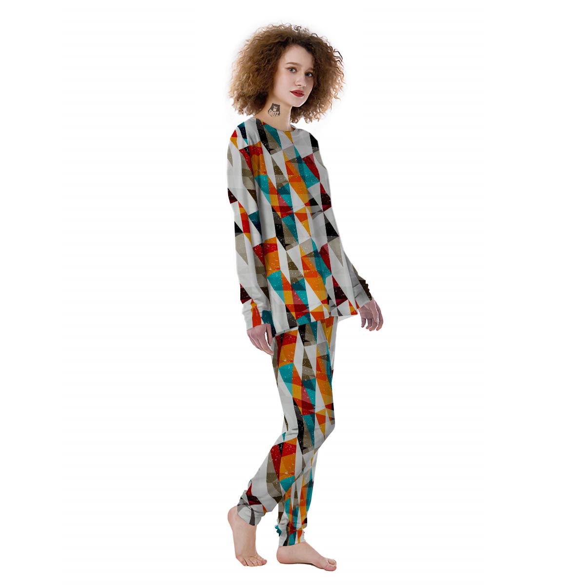 Neon Geometric Women's Pajamas-grizzshop