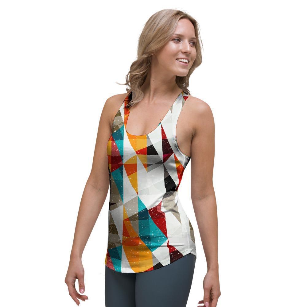 Neon Geometric Women's Racerback Tank Top-grizzshop