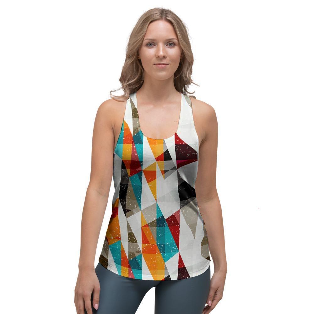 Neon Geometric Women's Racerback Tank Top-grizzshop