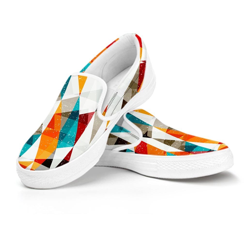 Neon Geometric Women's Slip On Sneakers-grizzshop