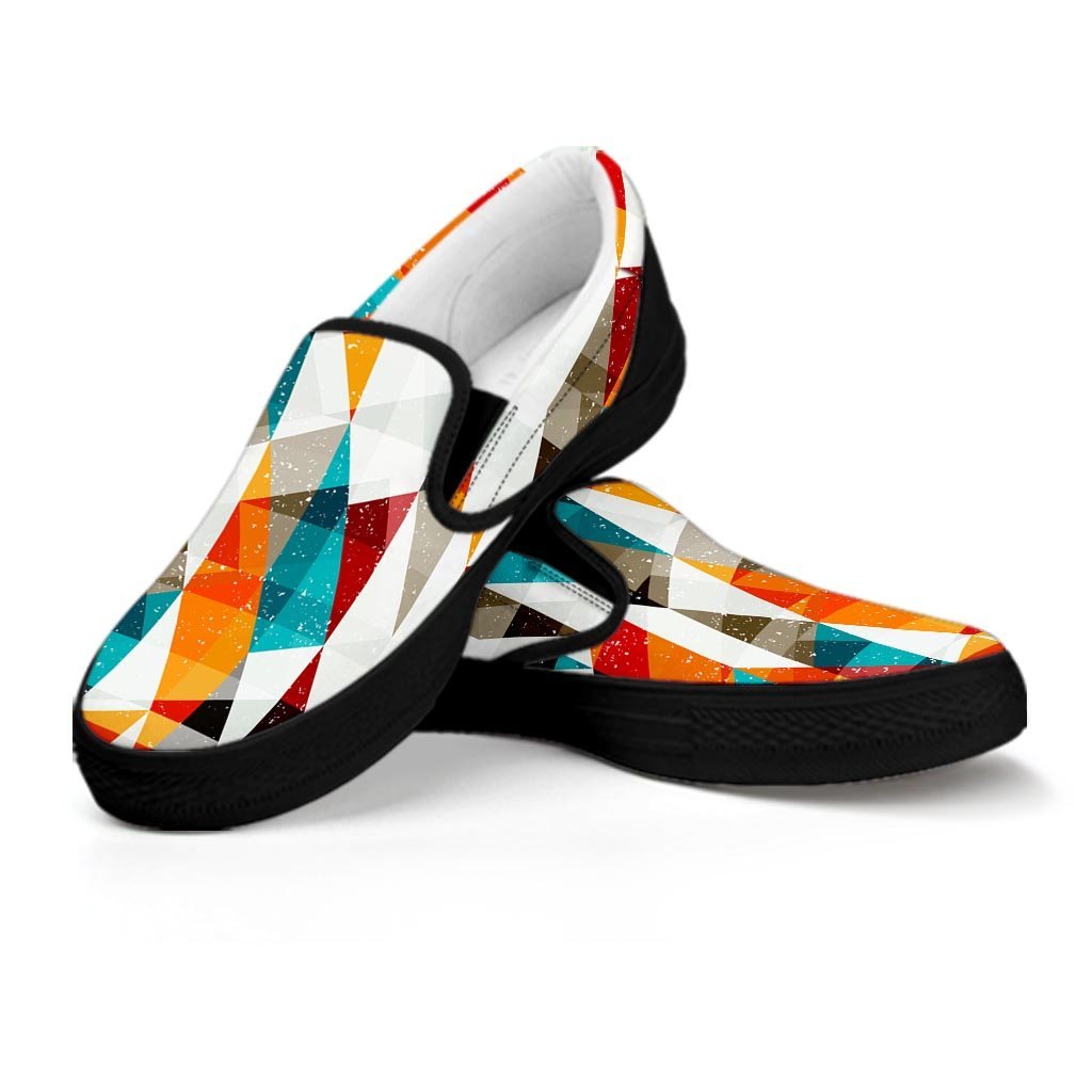 Neon Geometric Women's Slip On Sneakers-grizzshop