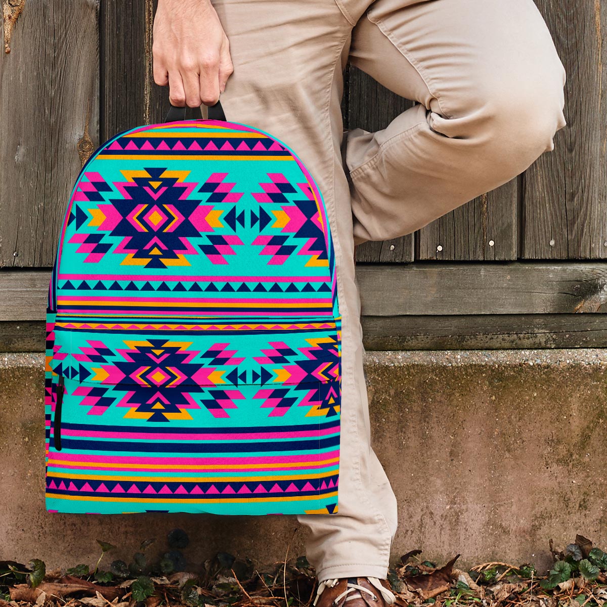 Neon Indian Aztec Abstract Art Print Backpack-grizzshop