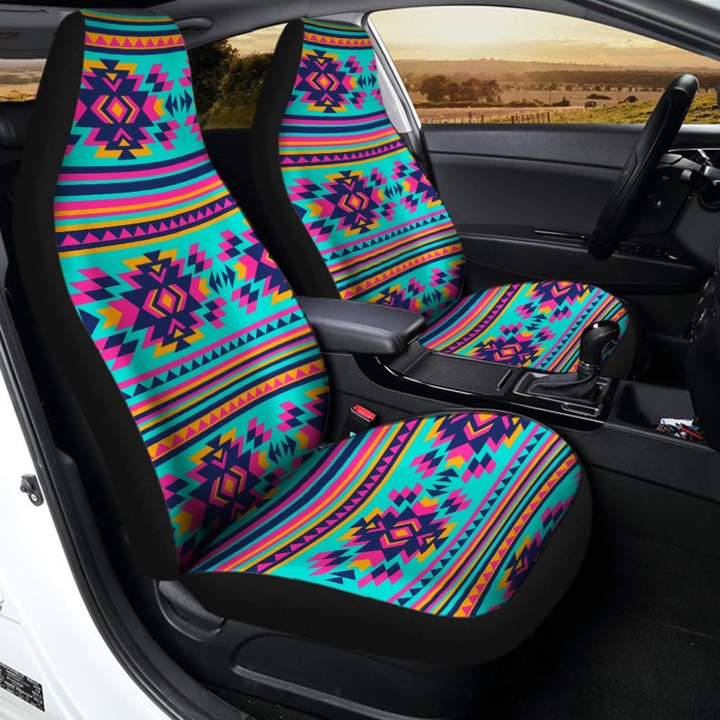 Neon Indian Aztec Abstract Art Print Car Seat Covers-grizzshop