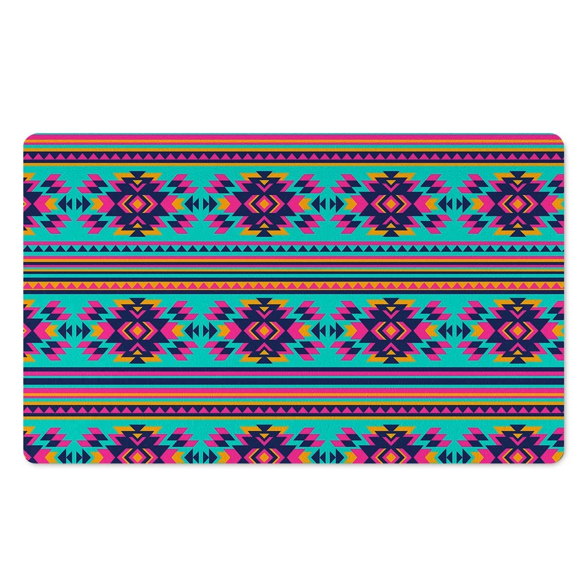 Neon Indian Aztec Abstract Art Print Door Mat-grizzshop