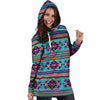 Neon Indian Aztec Abstract Art Print Hoodie Dress-grizzshop