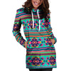 Neon Indian Aztec Abstract Art Print Hoodie Dress-grizzshop