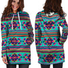 Neon Indian Aztec Abstract Art Print Hoodie Dress-grizzshop