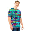 Neon Indian Aztec Abstract Art Print Men T Shirt-grizzshop