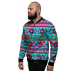 Neon Indian Aztec Abstract Art Print Men's Bomber Jacket-grizzshop